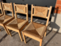 Picture of Set of four dining chairs with woven cane