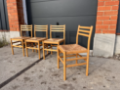Picture of Set of four dining chairs with woven seats