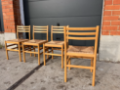 Picture of Set of four dining chairs with woven seats