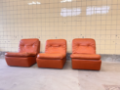 Picture of Set of three cognac skai lounge chairs