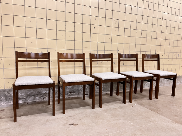 Picture of Set of five Belgian wooden dining chairs