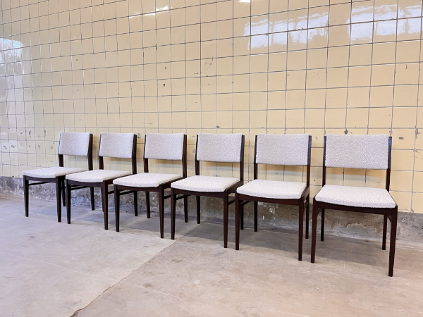 Picture of Set of six Belgian wooden dining chairs