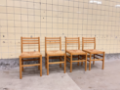 Picture of Set of four Beechwood dining chairs with woven seats
