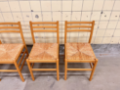 Picture of Set of four Beechwood dining chairs with woven seats