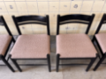 Picture of Set of six black-stained dining chairs