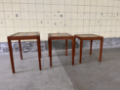 Picture of Set of Three Danish Nesting Tables with Ceramic Inlay