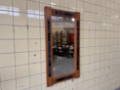 Picture of Large Danish Mirror with Teak Frame and Blue Tile Inlay