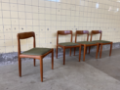 Picture of Set of Four Vintage Solid Teak Dining Chairs